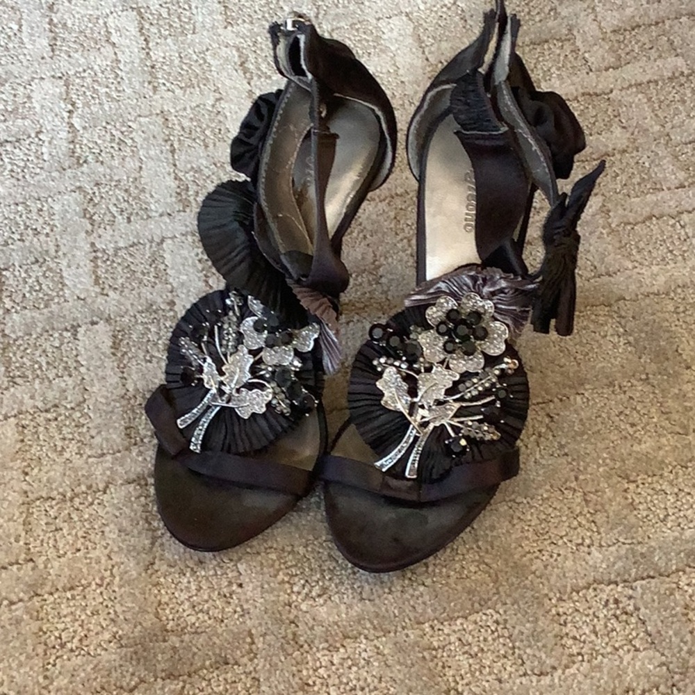 Black Rhinestone heel
